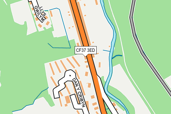 CF37 3ED map - OS OpenMap – Local (Ordnance Survey)