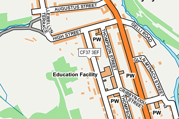 CF37 3EF map - OS OpenMap – Local (Ordnance Survey)