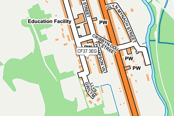 CF37 3EG map - OS OpenMap – Local (Ordnance Survey)