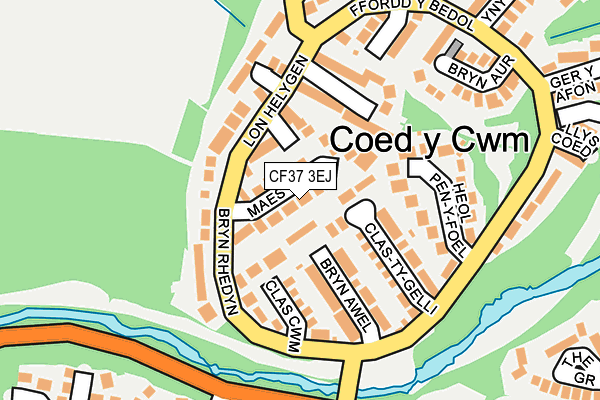 CF37 3EJ map - OS OpenMap – Local (Ordnance Survey)