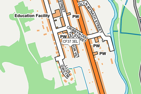 CF37 3EL map - OS OpenMap – Local (Ordnance Survey)
