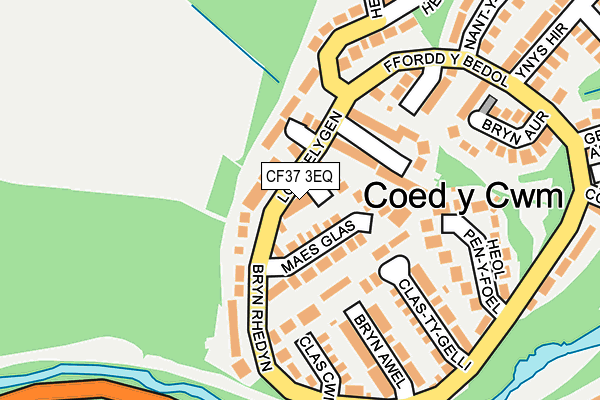 CF37 3EQ map - OS OpenMap – Local (Ordnance Survey)