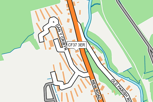 CF37 3ER map - OS OpenMap – Local (Ordnance Survey)