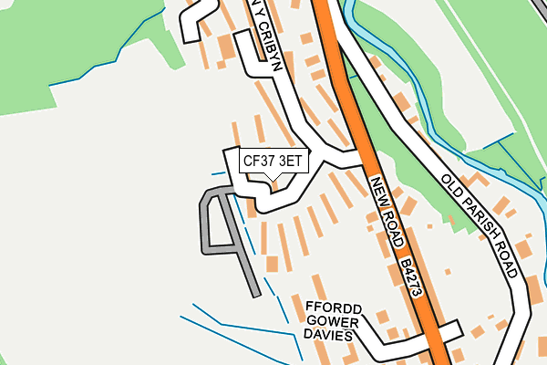 CF37 3ET map - OS OpenMap – Local (Ordnance Survey)