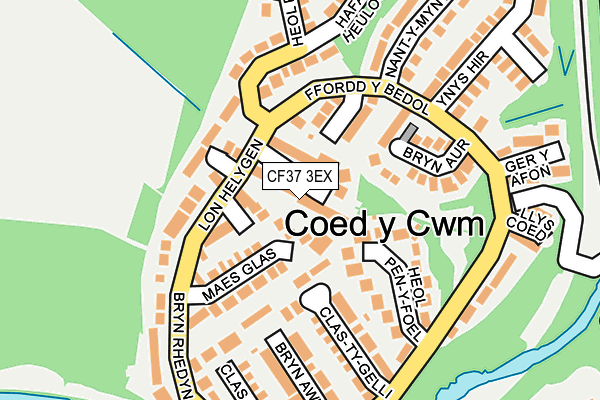 CF37 3EX map - OS OpenMap – Local (Ordnance Survey)