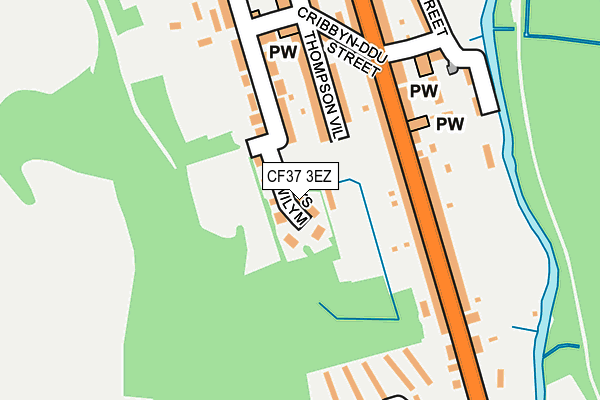 CF37 3EZ map - OS OpenMap – Local (Ordnance Survey)