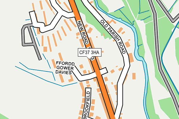 CF37 3HA map - OS OpenMap – Local (Ordnance Survey)