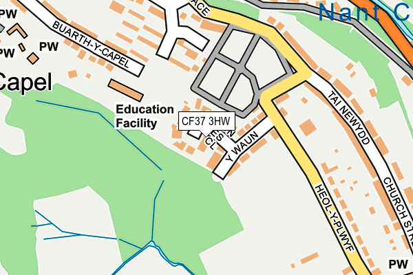 CF37 3HW map - OS OpenMap – Local (Ordnance Survey)