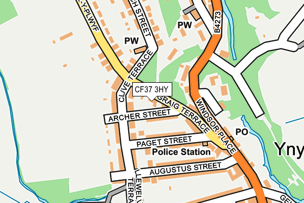 CF37 3HY map - OS OpenMap – Local (Ordnance Survey)