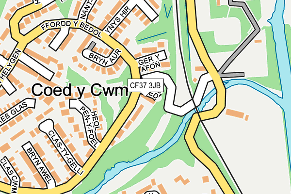 CF37 3JB map - OS OpenMap – Local (Ordnance Survey)