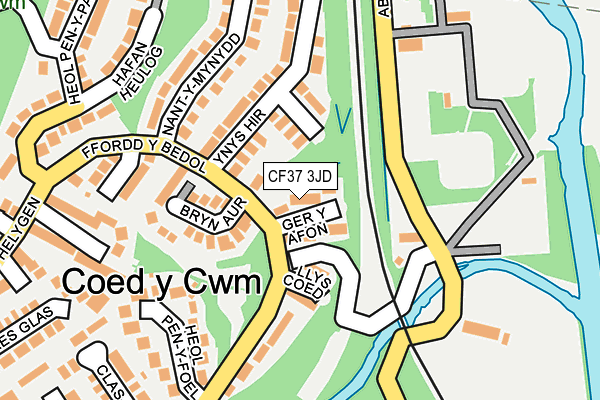 CF37 3JD map - OS OpenMap – Local (Ordnance Survey)