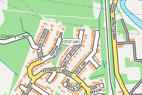 CF37 3JH map - OS OpenMap – Local (Ordnance Survey)