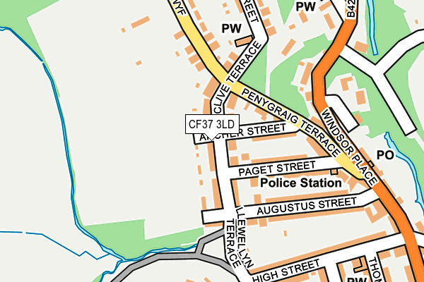 CF37 3LD map - OS OpenMap – Local (Ordnance Survey)