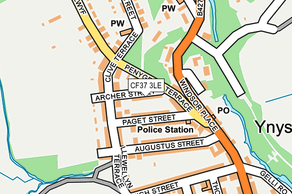 CF37 3LE map - OS OpenMap – Local (Ordnance Survey)