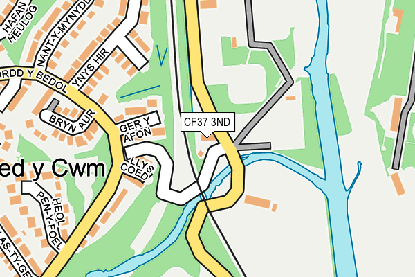 CF37 3ND map - OS OpenMap – Local (Ordnance Survey)