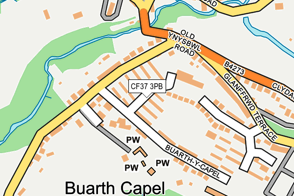 CF37 3PB map - OS OpenMap – Local (Ordnance Survey)