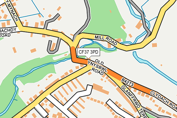 CF37 3PD map - OS OpenMap – Local (Ordnance Survey)