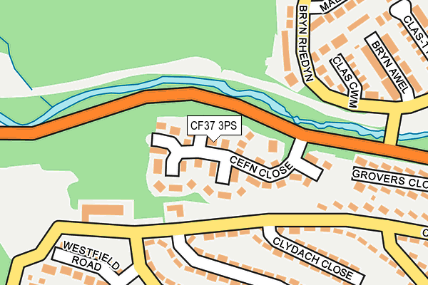 CF37 3PS map - OS OpenMap – Local (Ordnance Survey)