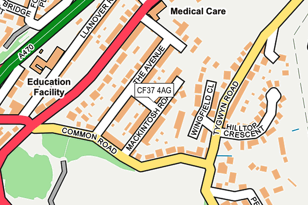 CF37 4AG map - OS OpenMap – Local (Ordnance Survey)