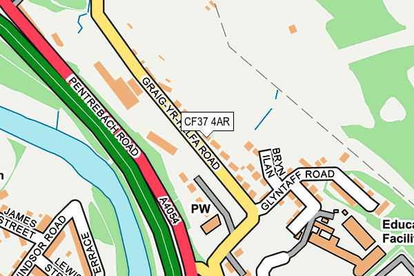 CF37 4AR map - OS OpenMap – Local (Ordnance Survey)