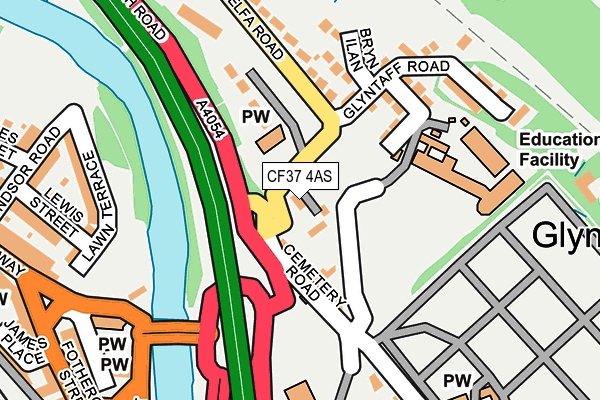 CF37 4AS map - OS OpenMap – Local (Ordnance Survey)