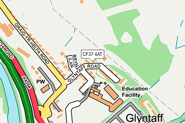 CF37 4AT map - OS OpenMap – Local (Ordnance Survey)