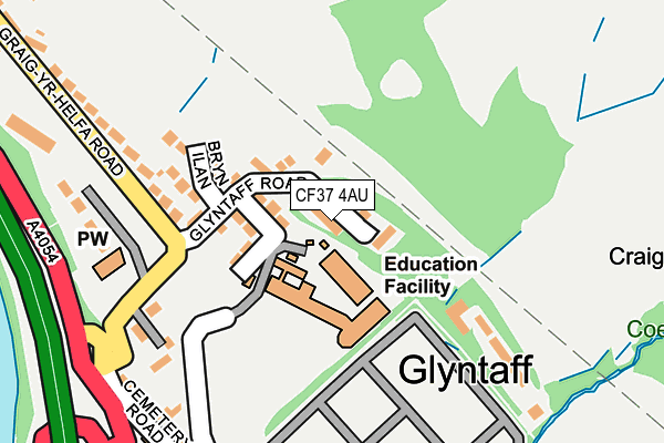 CF37 4AU map - OS OpenMap – Local (Ordnance Survey)