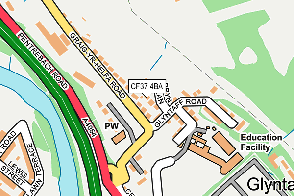 CF37 4BA map - OS OpenMap – Local (Ordnance Survey)