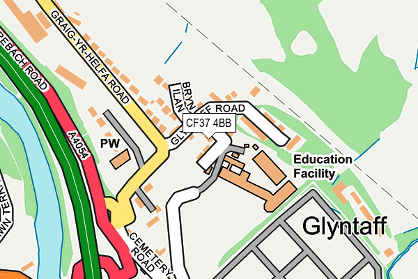 CF37 4BB map - OS OpenMap – Local (Ordnance Survey)