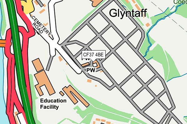 CF37 4BE map - OS OpenMap – Local (Ordnance Survey)