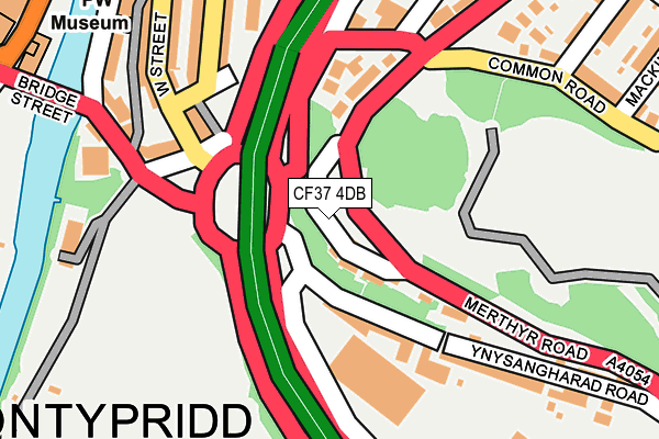 CF37 4DB map - OS OpenMap – Local (Ordnance Survey)