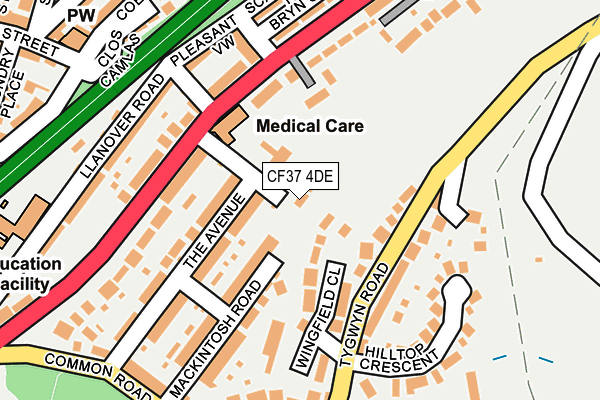 CF37 4DE map - OS OpenMap – Local (Ordnance Survey)