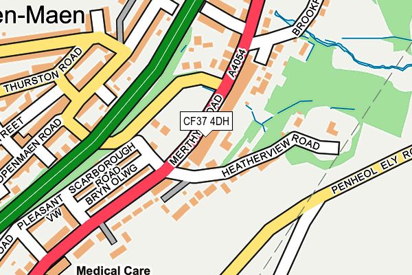CF37 4DH map - OS OpenMap – Local (Ordnance Survey)
