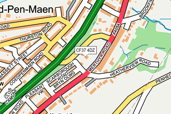 CF37 4DZ map - OS OpenMap – Local (Ordnance Survey)
