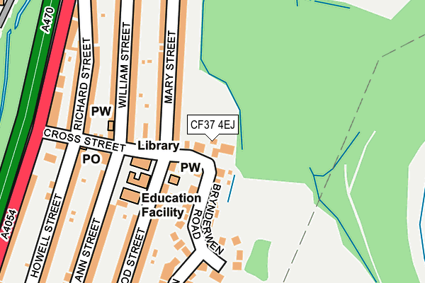 CF37 4EJ map - OS OpenMap – Local (Ordnance Survey)