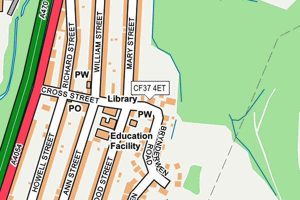 CF37 4ET map - OS OpenMap – Local (Ordnance Survey)