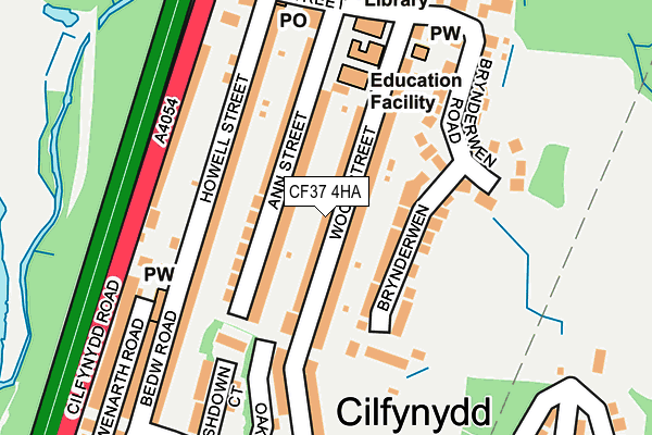 CF37 4HA map - OS OpenMap – Local (Ordnance Survey)