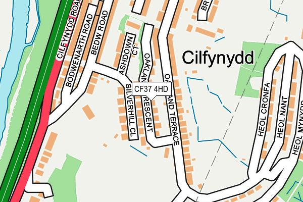 CF37 4HD map - OS OpenMap – Local (Ordnance Survey)