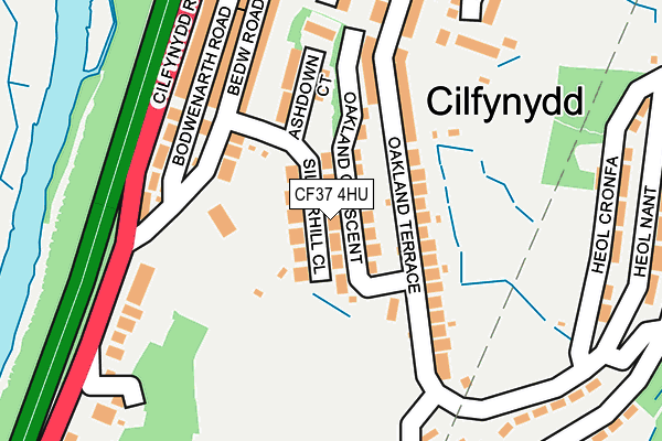 CF37 4HU map - OS OpenMap – Local (Ordnance Survey)