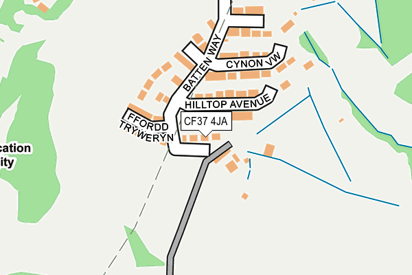 CF37 4JA map - OS OpenMap – Local (Ordnance Survey)