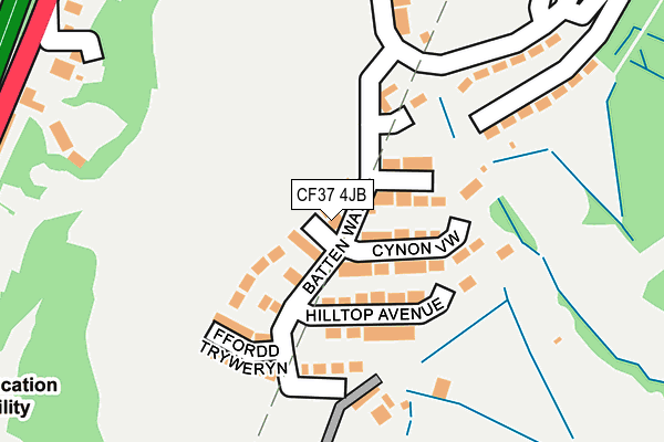 CF37 4JB map - OS OpenMap – Local (Ordnance Survey)