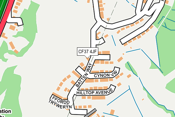 CF37 4JF map - OS OpenMap – Local (Ordnance Survey)