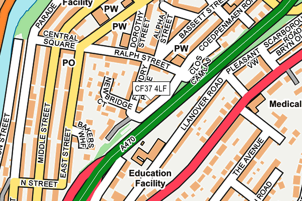 CF37 4LF map - OS OpenMap – Local (Ordnance Survey)