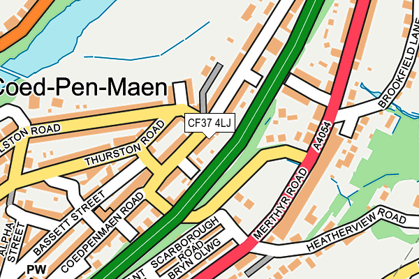CF37 4LJ map - OS OpenMap – Local (Ordnance Survey)