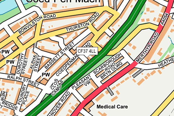 CF37 4LL map - OS OpenMap – Local (Ordnance Survey)