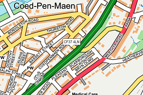 CF37 4LN map - OS OpenMap – Local (Ordnance Survey)