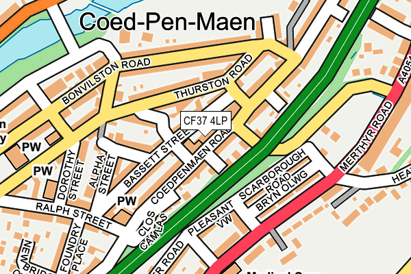 CF37 4LP map - OS OpenMap – Local (Ordnance Survey)