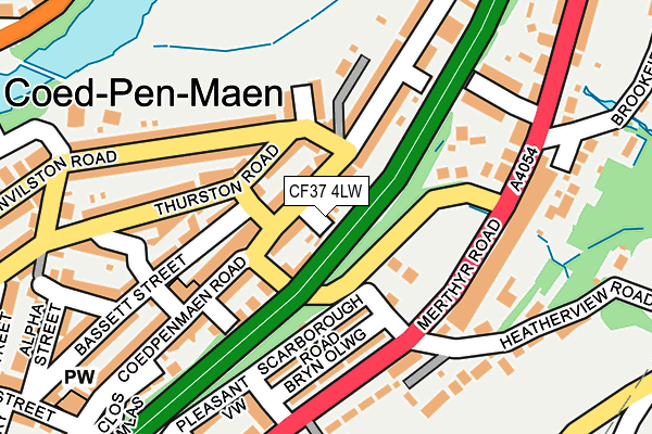 CF37 4LW map - OS OpenMap – Local (Ordnance Survey)