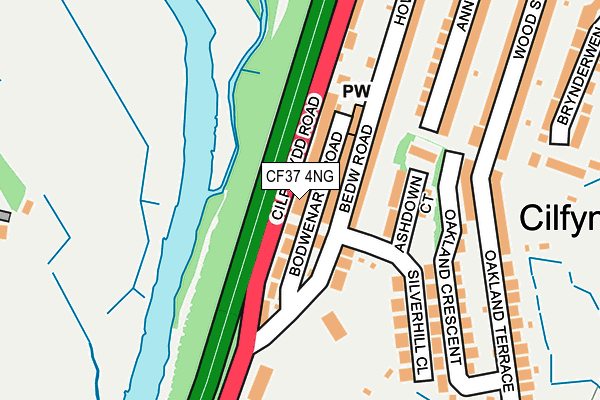 CF37 4NG map - OS OpenMap – Local (Ordnance Survey)