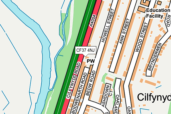 CF37 4NJ map - OS OpenMap – Local (Ordnance Survey)